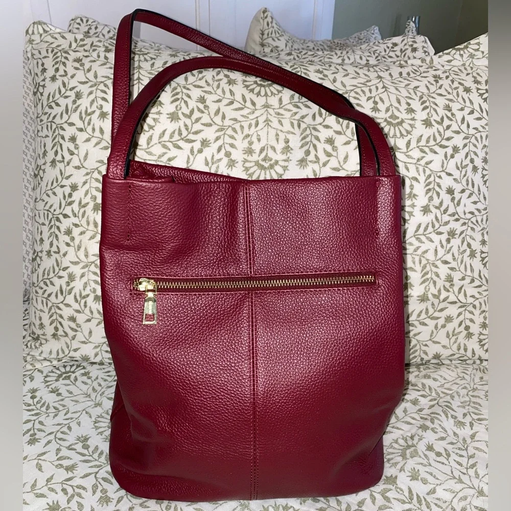 Elegant Red Pebbled‎ Cowhide Leather Hobo/Shoulder Bag